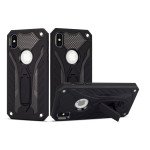 Wholesale iPhone Xs Max Armor Knight Kickstand Hybrid Case (Black)